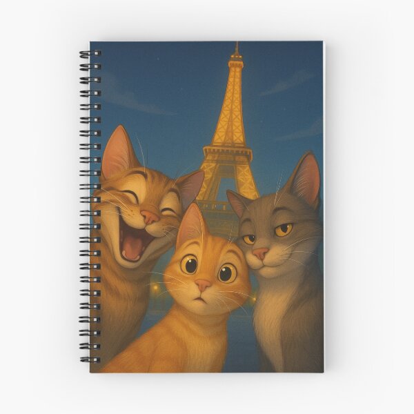 Item preview, Cute Cats in Paris by the Eiffel Tower, Funny Cat Friends Selfie, Adorable Travel Cats Cartoon, Paris Lover Gift designed and sold by PrintelloTH.