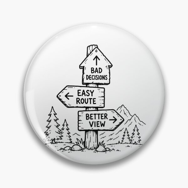 Item preview, Bad Decisions Better View Funny Hiking Travel Sketch Design designed and sold by MonkiFlipp.