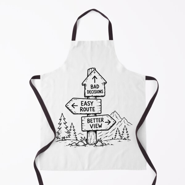 Item preview, Bad Decisions Better View Funny Hiking Travel Sketch Design designed and sold by MonkiFlipp.