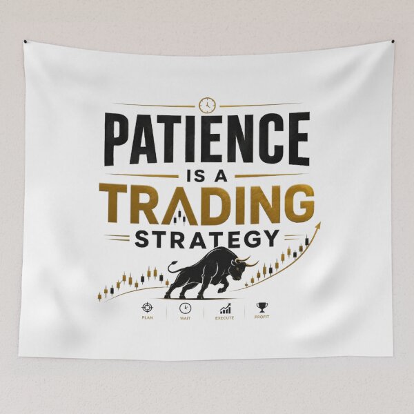 Item preview, Patience Is A Trading Strategy Forex Trading Typography Shirt designed and sold by PipForgeStudio .