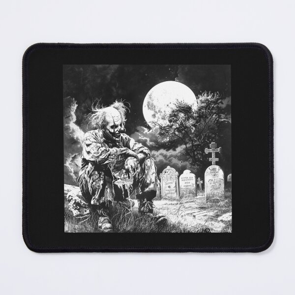 Item preview, Creepy Graveyard Clown Under the Full Moon – Gothic Horror Art designed and sold by inkoutninja.