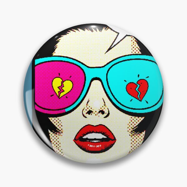 Item preview, Love Is Blind | Pop Art Comic Design Broken Hearts Glasses designed and sold by AstronautMerch.