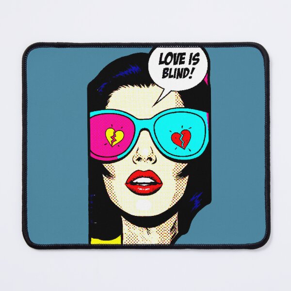Item preview, Love Is Blind | Pop Art Comic Design Broken Hearts Glasses designed and sold by AstronautMerch.