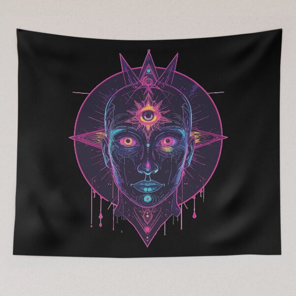 Item preview, Mystic Third Eye Face | Psychedelic Spiritual Art designed and sold by AvalonMoss.