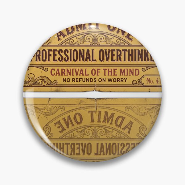 Item preview, Professional Overthinker Vintage Carnival Ticket designed and sold by ryanguas.
