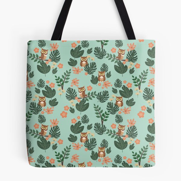 Item preview, Cute Owl and Tropical Leaves designed and sold by JohanaStyle.