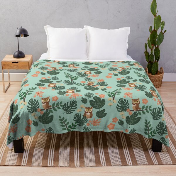 Item preview, Cute Owl and Tropical Leaves designed and sold by JohanaStyle.