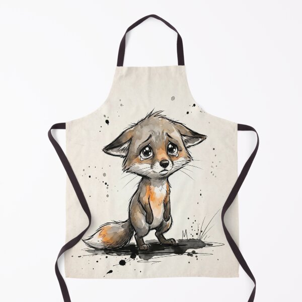 Item preview, Sad Crying Little Fox - Cute Baby Fox Watercolor Ink Art designed and sold by ZINO WORLD.