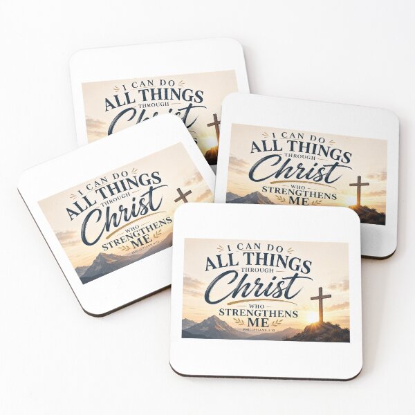 Item preview, I Can Do All Things Through Christ | Christian Typography Mountain Sunrise | Philippians 4:13 designed and sold by Alpha-Hood.
