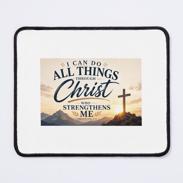 Item preview, I Can Do All Things Through Christ | Christian Typography Mountain Sunrise | Philippians 4:13 designed and sold by Alpha-Hood.