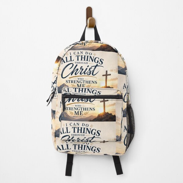 Item preview, I Can Do All Things Through Christ | Christian Typography Mountain Sunrise | Philippians 4:13 designed and sold by Alpha-Hood.