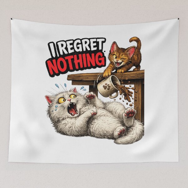 Item preview, I Regret Nothing – Funny Cat Chaos Design designed and sold by Pat-A-Cat.