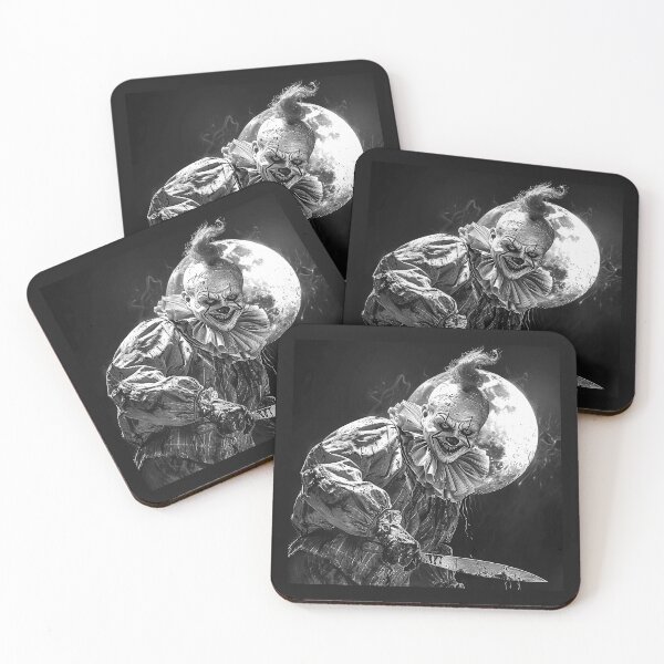 Item preview, Sinister Clown with a Knife Under the Full Moon – Gothic Horror Art designed and sold by inkoutninja.