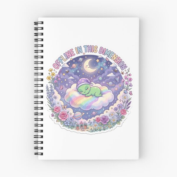Item preview, Offline In This Dimension Cute Alien | Pastel Cosmic Aesthetic UFO Art designed and sold by Pride_Prints.
