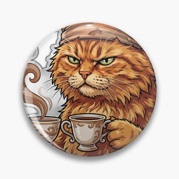 Item preview, Feral Cat Drinking Coffee Unamused Humor designed and sold by ryanguas.