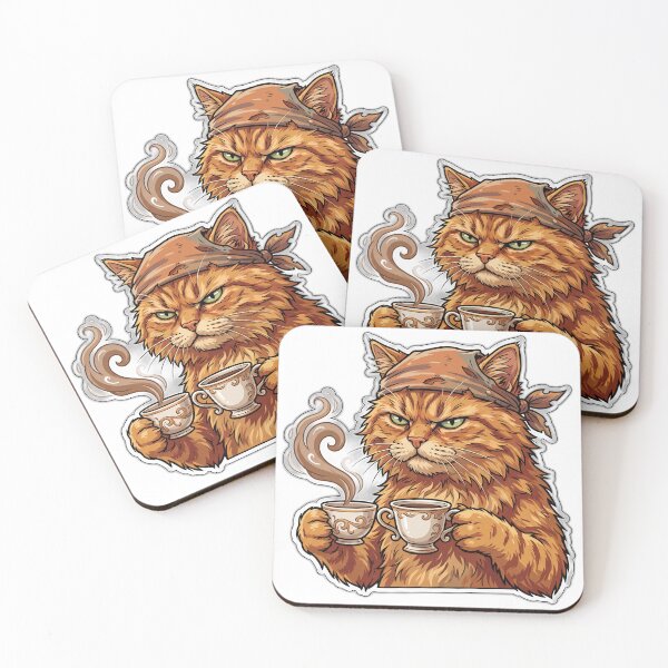 Item preview, Feral Cat Drinking Coffee Unamused Humor designed and sold by ryanguas.
