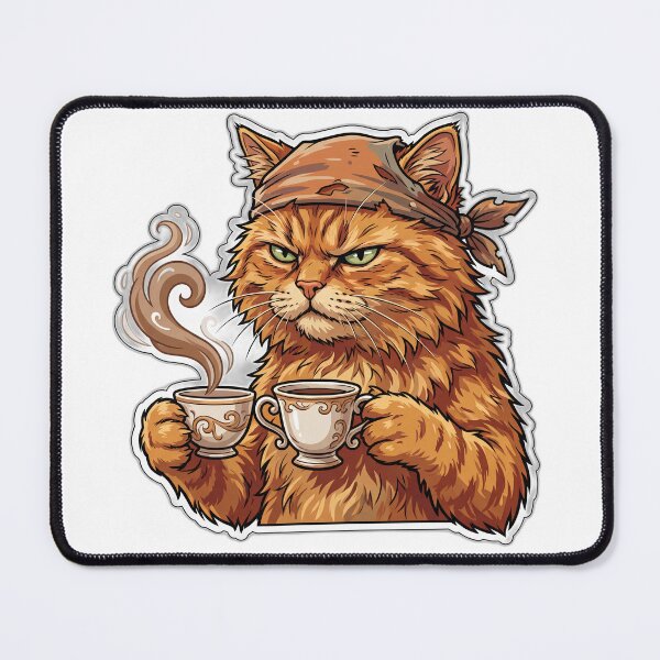 Item preview, Feral Cat Drinking Coffee Unamused Humor designed and sold by ryanguas.
