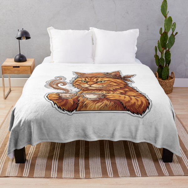 Item preview, Feral Cat Drinking Coffee Unamused Humor designed and sold by ryanguas.