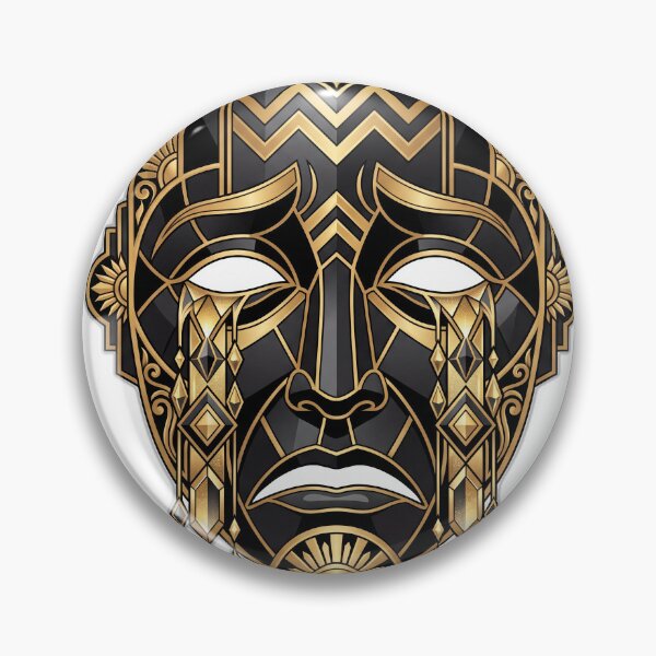Item preview, Art Deco Theatrical Tragedy Mask Crying Tears designed and sold by ryanguas.