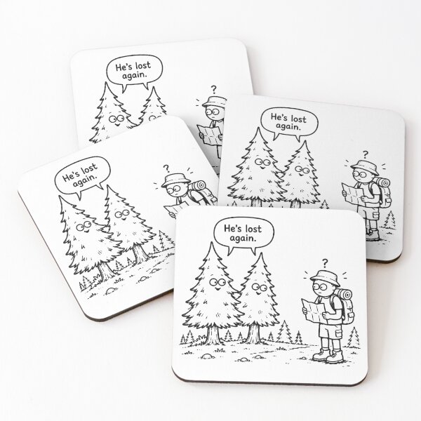 Item preview, He's Lost Again Funny Hiking Camping Nature Travel Design designed and sold by MonkiFlipp.