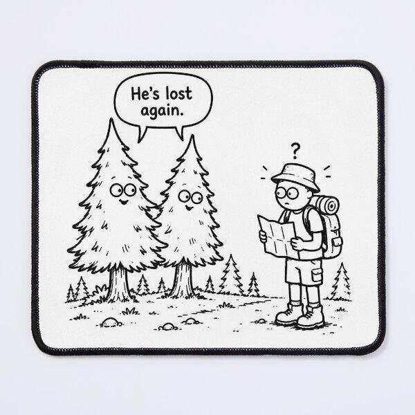 Item preview, He's Lost Again Funny Hiking Camping Nature Travel Design designed and sold by MonkiFlipp.