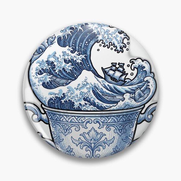Item preview, Overflowing Victorian Teacup Ocean Wave designed and sold by ryanguas.
