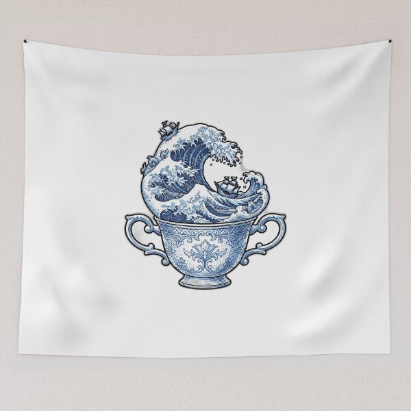 Item preview, Overflowing Victorian Teacup Ocean Wave designed and sold by ryanguas.