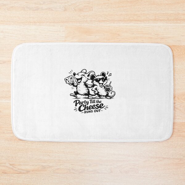 Item preview, Playful Mice Cartoon – “Party Till the Cheese Runs Out” Funny Black & White T‑Shirt Design designed and sold by EdgeSphere.