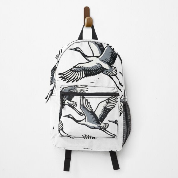 Item preview, Traditional Japanese Flying Cranes Linocut Art designed and sold by seven things shop.