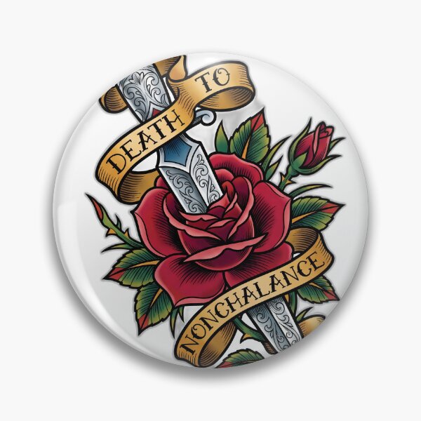 Item preview, Death To Nonchalance Dagger And Rose Tattoo designed and sold by ryanguas.