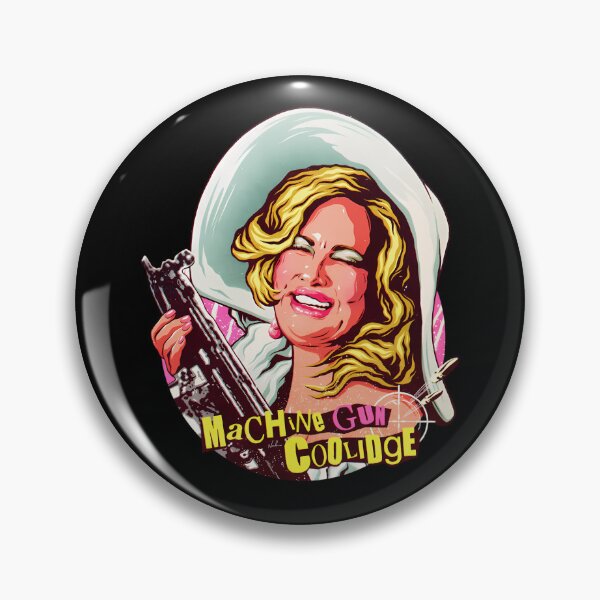 Item preview, Laughing Blonde Woman in White Scarf Holding Gun Pink designed and sold by Chicica.
