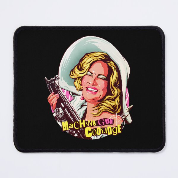 Item preview, Laughing Blonde Woman in White Scarf Holding Gun Pink designed and sold by Chicica.