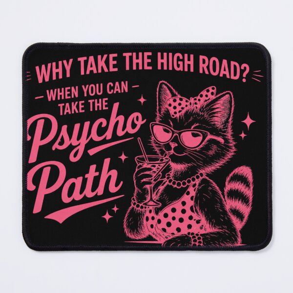Item preview, Why Take the High Road When You Can Take the Psycho Path? Funny Cat Design designed and sold by ctrlaltcreator.