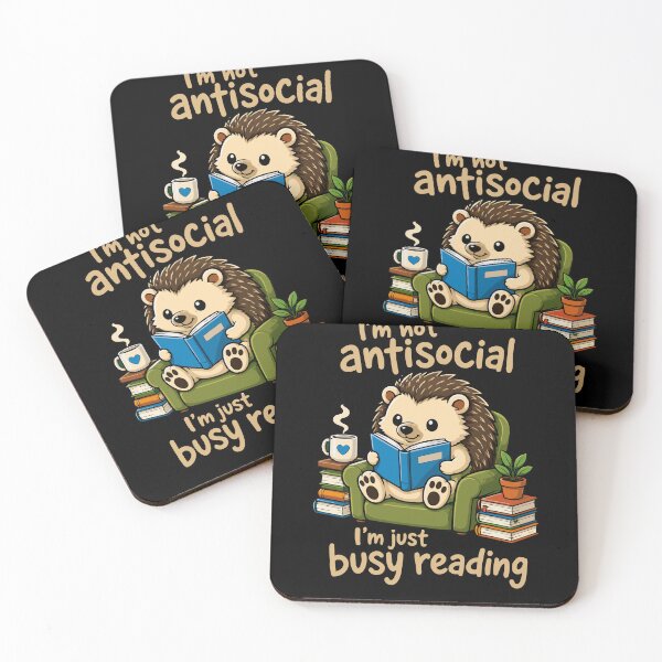 Item preview, I'm Not Antisocial I'm Just Busy Reading Cute Hedgehog Book Lover Design | Funny Introvert Gift for Readers designed and sold by Huddy-clothes.