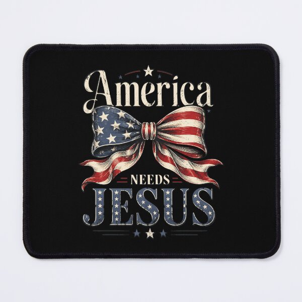 Item preview, America Needs Jesus Christian USA Flag Coquette 4th of July designed and sold by OlakunleOloroz.