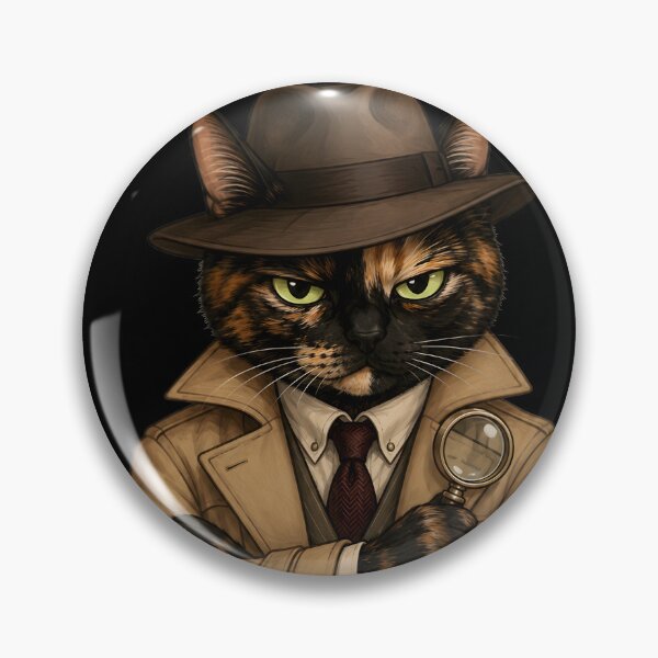 Item preview, Sarcastic Cat Lover Gift — Trust No One Especially Dogs — Tortoiseshell Detective Noir Art designed and sold by Martin's_Design.