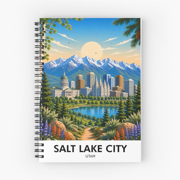 Item preview, Salt Lake City Retro Travel Print designed and sold by HomeLivingCo.