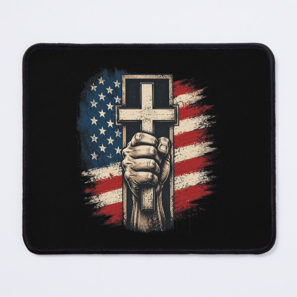Item preview, American USA Flag Christian Cross Jesus 4th of July designed and sold by OlakunleOloroz.