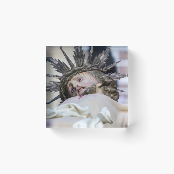 Item preview, Close-Up Statue Of Jesus On The Cross With Crown Of Thorns And Radiant Halo During Procession designed and sold by Nmallia.