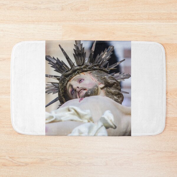 Item preview, Close-Up Statue Of Jesus On The Cross With Crown Of Thorns And Radiant Halo During Procession designed and sold by Nmallia.