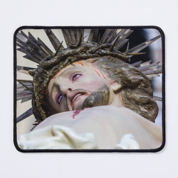 Item preview, Close-Up Statue Of Jesus On The Cross With Crown Of Thorns And Radiant Halo During Procession designed and sold by Nmallia.