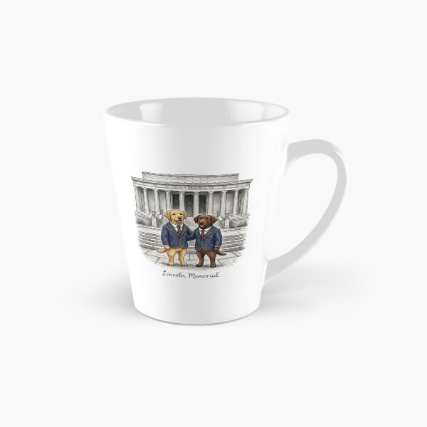 Item preview, Cute Labradors at Lincoln Memorial - Preppy Navy Blazer Chibi Dog Couple Travel Art designed and sold by TaiwanMemory.