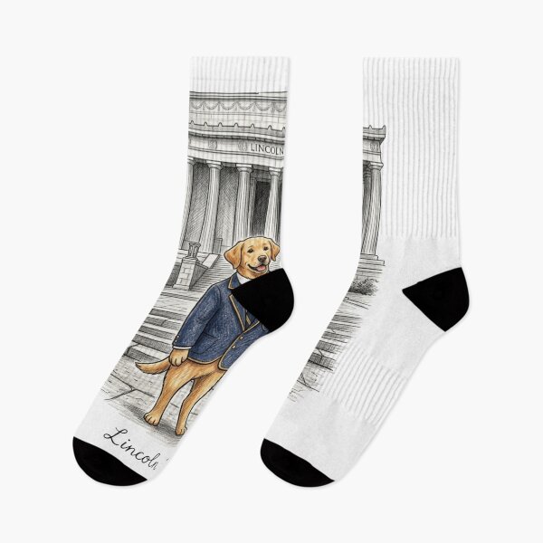 Artikelvorschau, Niedliche Labradore am Lincoln Memorial – Reisekunstwerk eines Chibi-Hundepaares im eleganten Marineblazer entworfen und verkauft von TaiwanMemory.