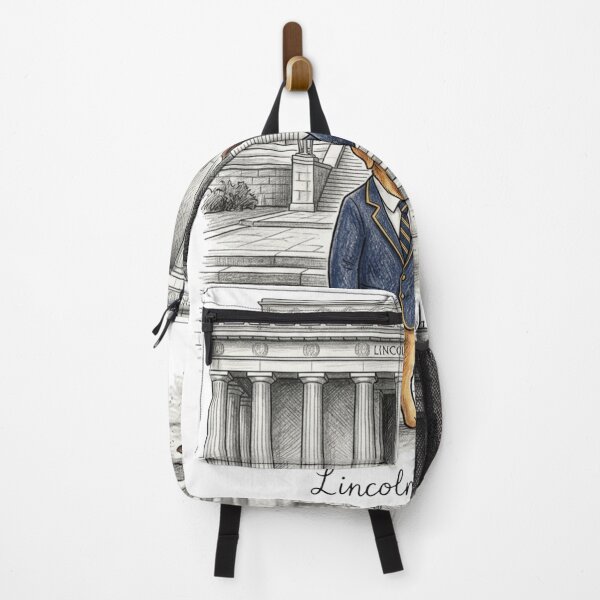 Item preview, Cute Labradors at Lincoln Memorial - Preppy Navy Blazer Chibi Dog Couple Travel Art designed and sold by TaiwanMemory.