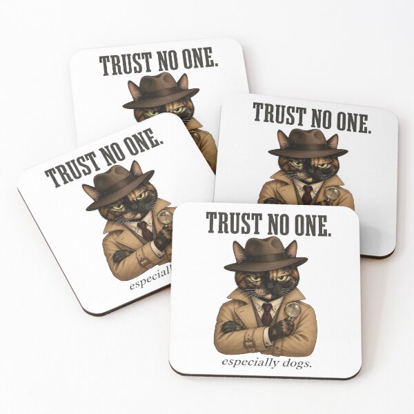 Item preview, Funny Cat Mom Gift — Trust No One Especially Dogs — Tortoiseshell Cat Lover Detective designed and sold by Martin's_Design.