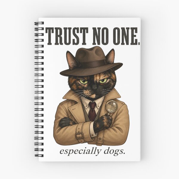 Item preview, Funny Cat Mom Gift — Trust No One Especially Dogs — Tortoiseshell Cat Lover Detective designed and sold by Martin's_Design.