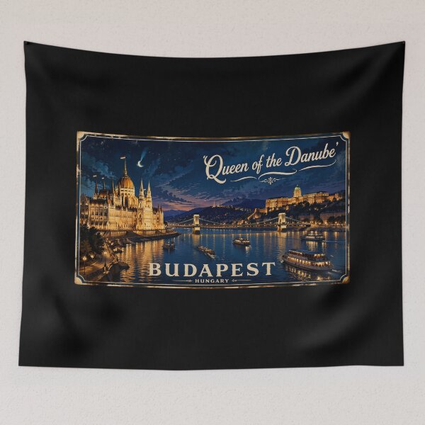 Item preview, Budapest: Queen of the Danube Poster designed and sold by FestivityFinds.