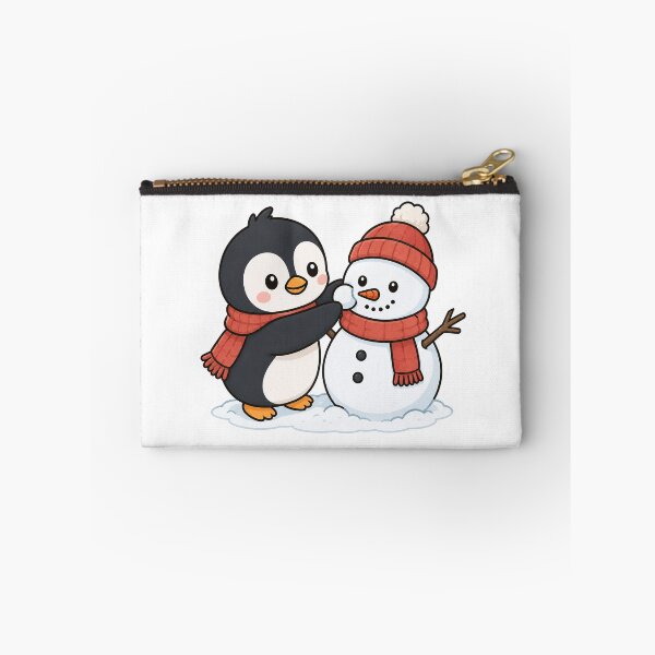 Item preview, Cute Penguin Building a Snowman Sticker designed and sold by PawsGiggles.