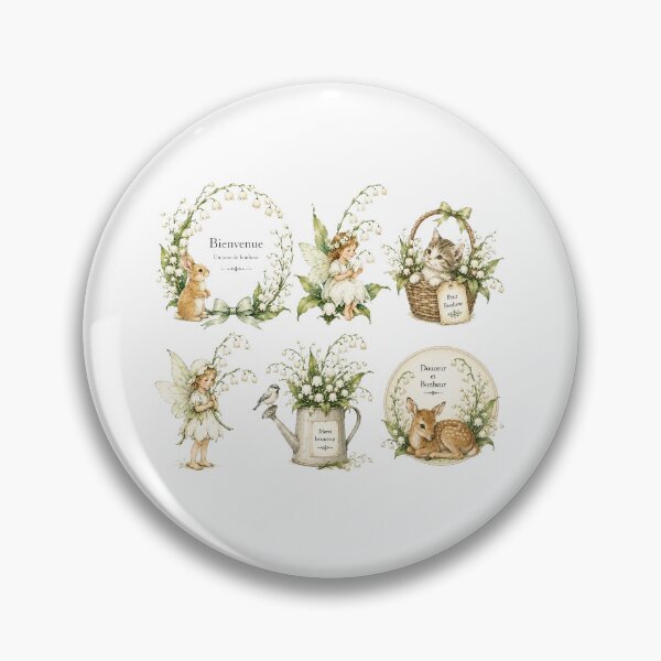 Item preview, Lily Of The Valley Vintage Fairy & Animal Die Cut Stickers designed and sold by frenchstylehome.