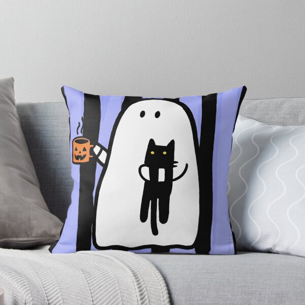 Item preview, Cute Halloween Ghost Coffee And Cat designed and sold by OMITTEROMINOUS.